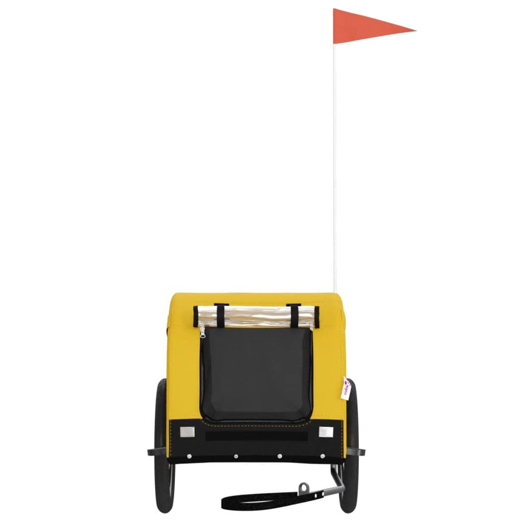 Hondenfietstrailer oxford stof en ijzer geel en zwart - Image 4