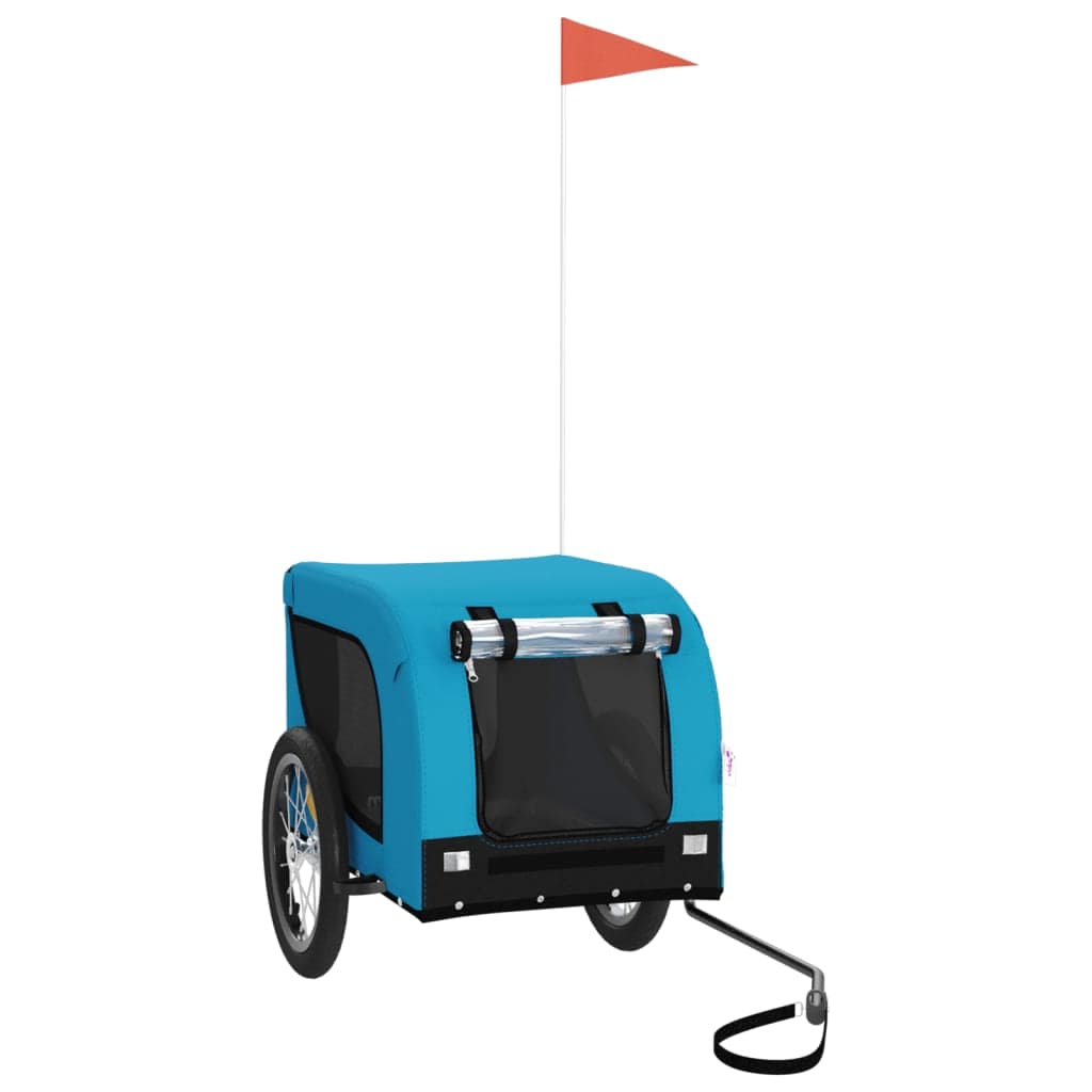 Hondenfietstrailer oxford stof en ijzer blauw en zwart - Image 2