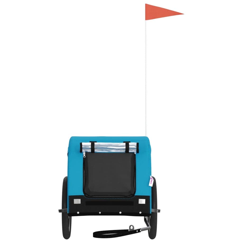 Hondenfietstrailer oxford stof en ijzer blauw en zwart - Image 3