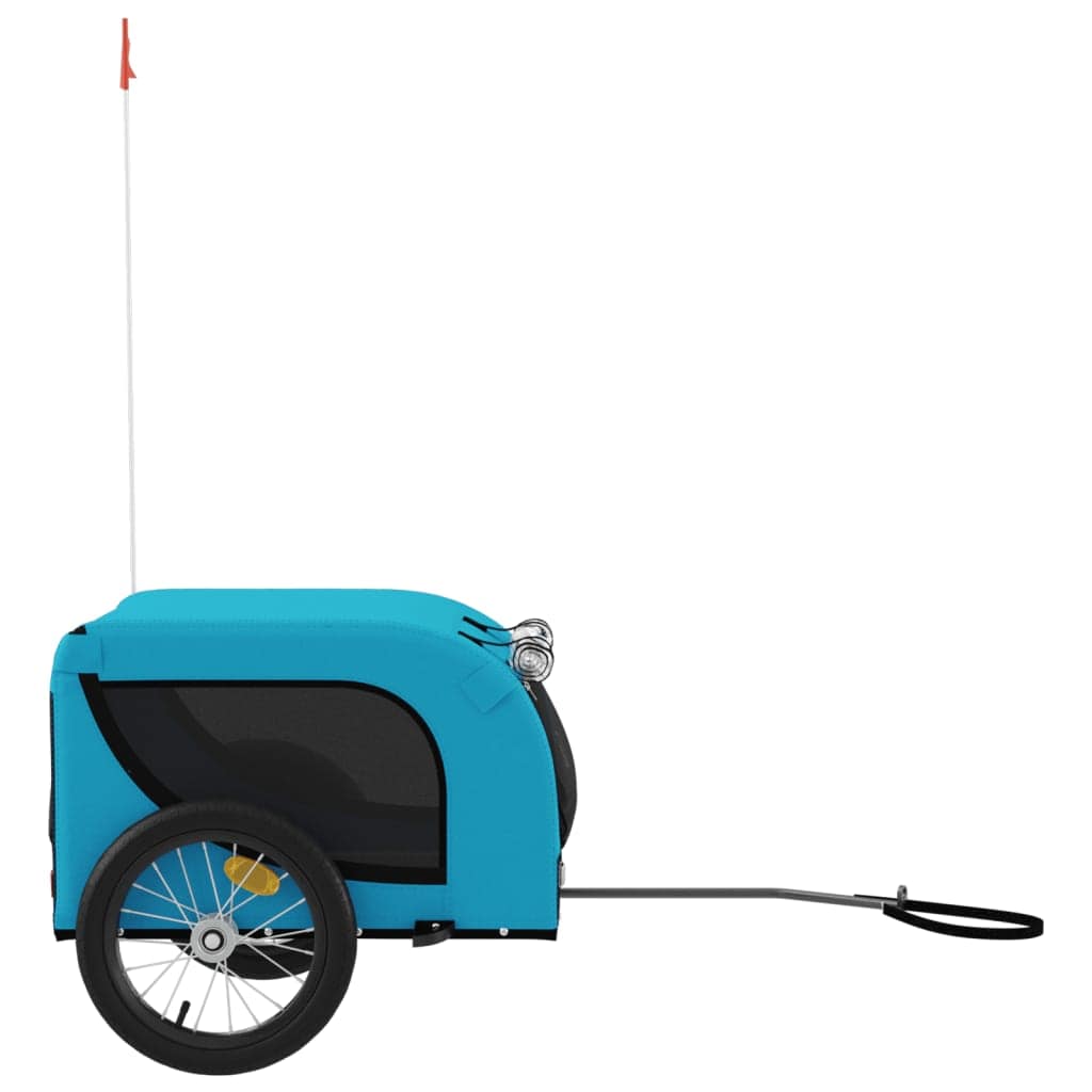 Hondenfietstrailer oxford stof en ijzer blauw en zwart - Image 4