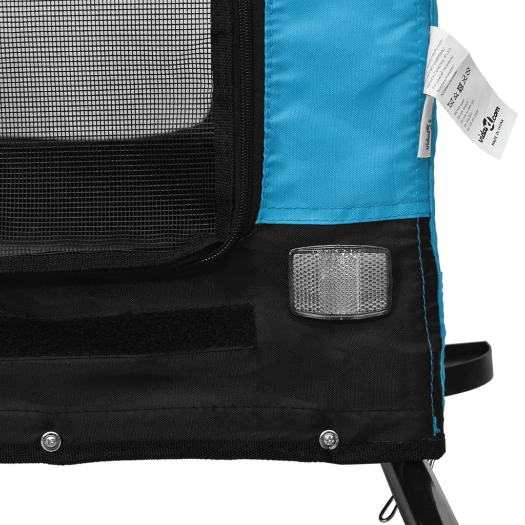 Hondenfietstrailer oxford stof en ijzer blauw en zwart - Image 7